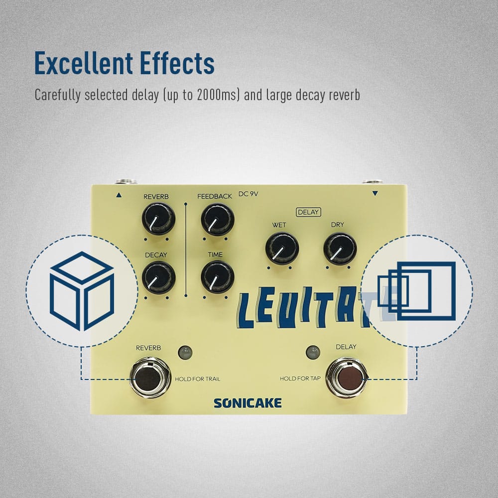 Sonicake Levitate - Delay Reverb 2-In-1 Guitar Effects Pedal - image 4