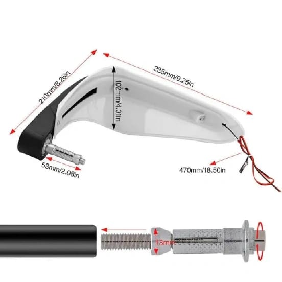 Universal Motorcycle Hand Guard with LED Indicator Light and Wind Deflector for Brake and Clutch Lever (White) - image 4