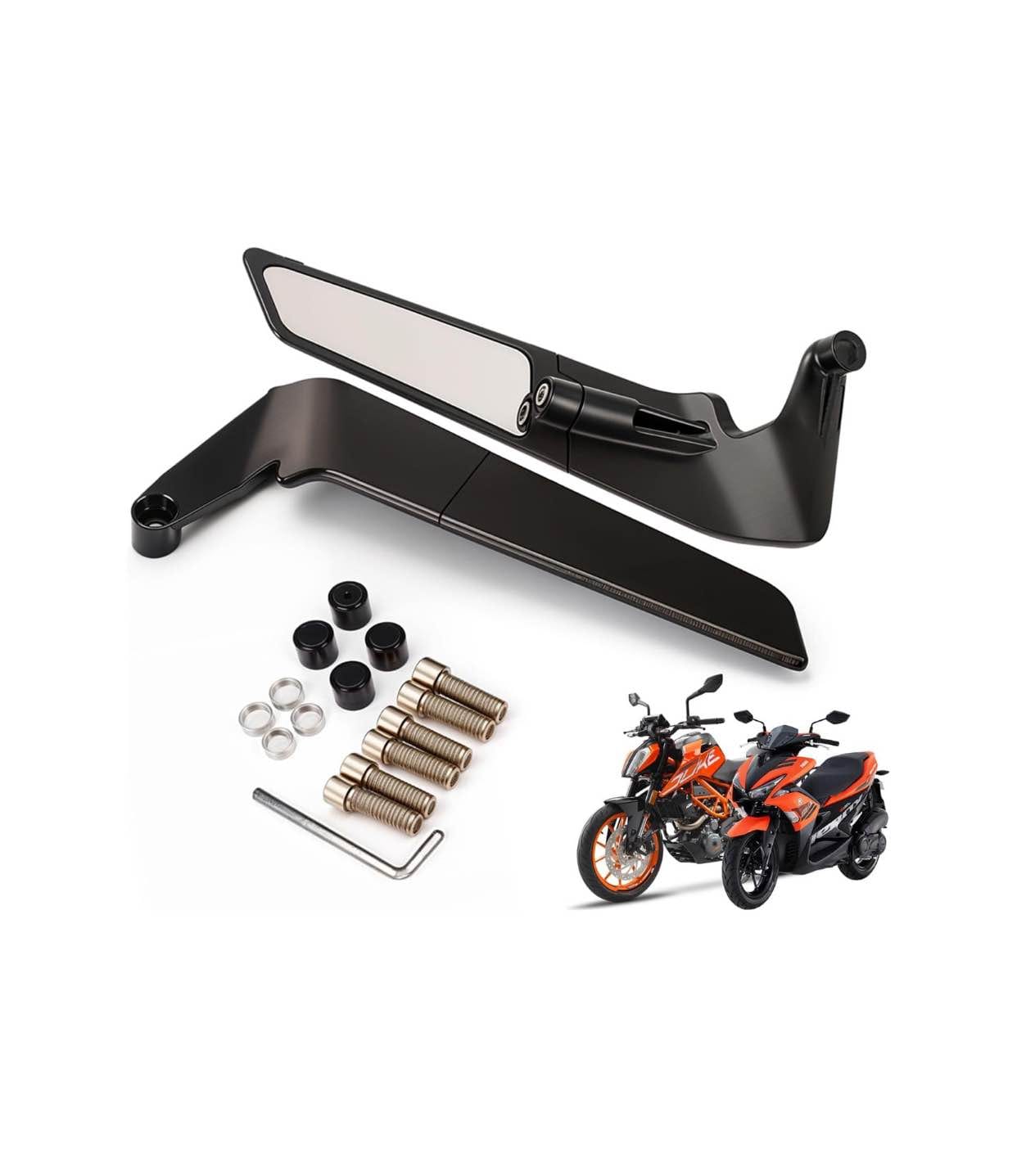 Universal Motorcycle Rear View Mirror Set, Adjustable, Rotating, For All Bikes, Handlebar Nut Fitting Only 8mm, 10mm Fitting (Convex, Rear View Mirror, Pack of 2) York Nut Handlebar Mirror