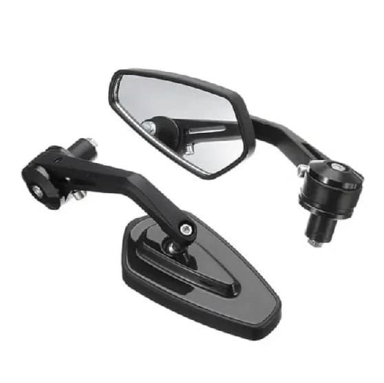 Universal Bike Side view Mirror Universal Aluminum Mirror Glass Bar End Rear View Mirrors Motorcycle Handlebar Side View Edge Mirrors for Bike Black (Star) - image 2