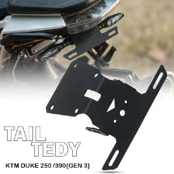 Heavy Duty Tail Tidy Number Plate Holder for Duke & RC 250/390 Gen 3 – Black Metal Bracket - image 4