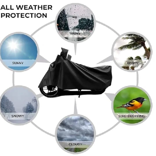 Autofy Universal Bike Cover UV Protection & Dustproof Bike Body Cover for Two Wheeler Bike Scooter Scooty Activa (Black) - image 4