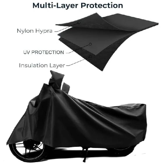 Autofy Universal Bike Cover UV Protection & Dustproof Bike Body Cover for Two Wheeler Bike Scooter Scooty Activa (Black) - image 2