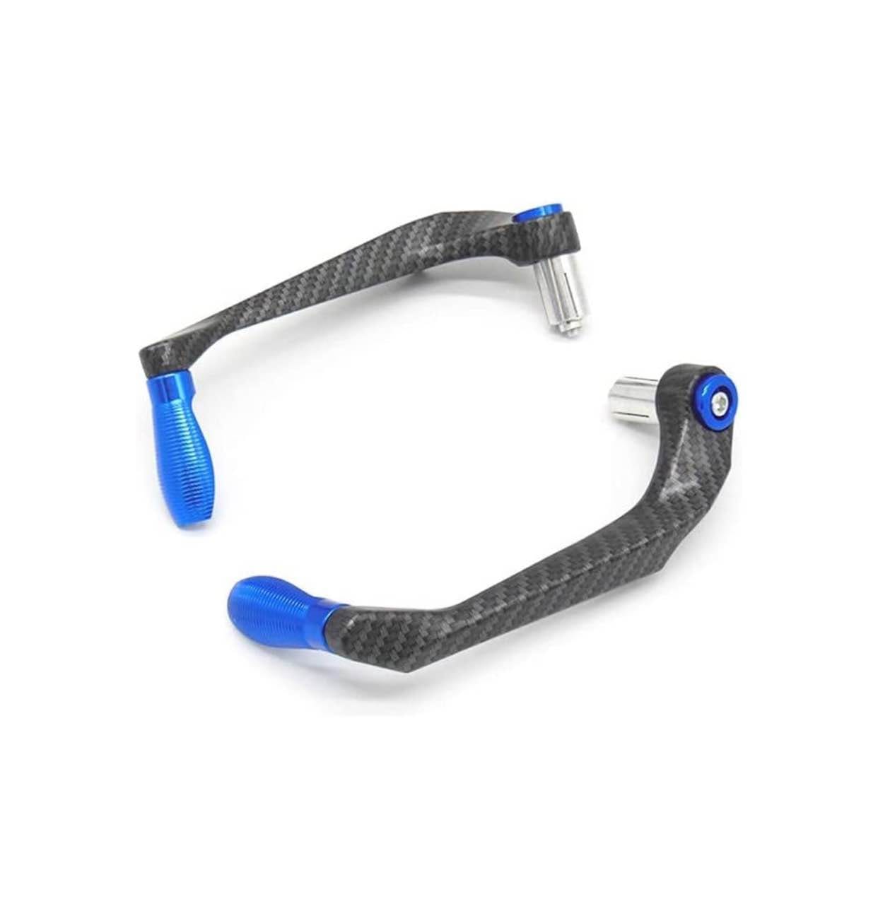 Motorcycle Bike Clutch Lever Protector Brake Guard Handlebar levers Protect Handguard Adjustable & Extendable for All Bikes (Carbon-Blue)