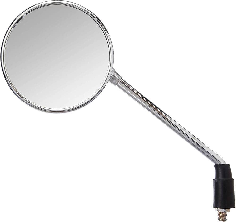 Bike Round Rear View Mirrors Set Chrome Compatible With Bullet 350cc / 500cc - Model's Right/Left (Classic Chrome) - image 1