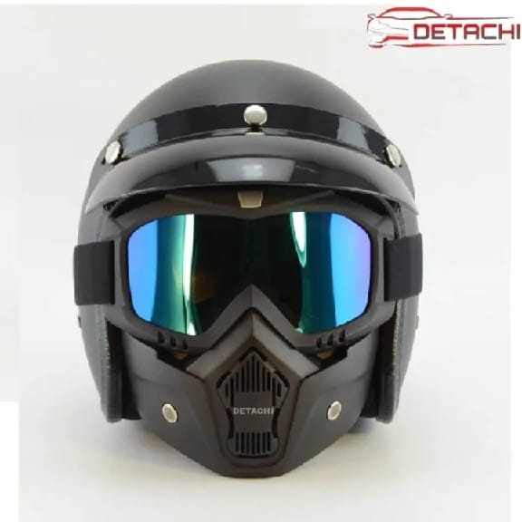 Ni Motorcycle Goggle mask Anti Scratch UV Protective Face Mask, Bike Riding Goggles Mask With Detachable Face Mask, Adjustable Elastic Strap Goggles Mask For Helmet - Rainbow Visor - image 2