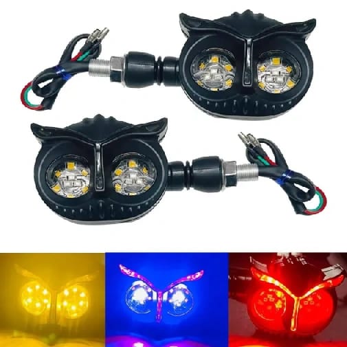 Owl Shape Running Indicator Blinker Bright LED Universal For All Bike Models Indicator Light, Brake Light Motorbike LED for Universal For Bike - image 2