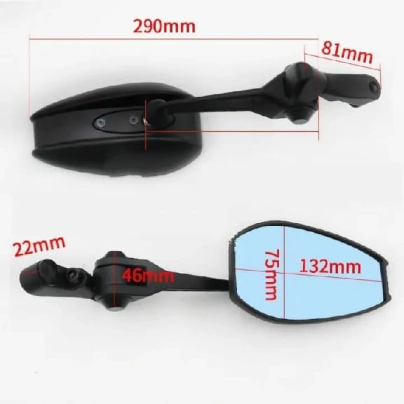 Universal CNC Aluminum Motorcycle Side Rearview Mirrors HD Blue Anti-Glare Mirror Motorcycles Rear View Mirror Motor cycle Wide Angle Adjustable (NEPOLIAN MIRRON) - image 3