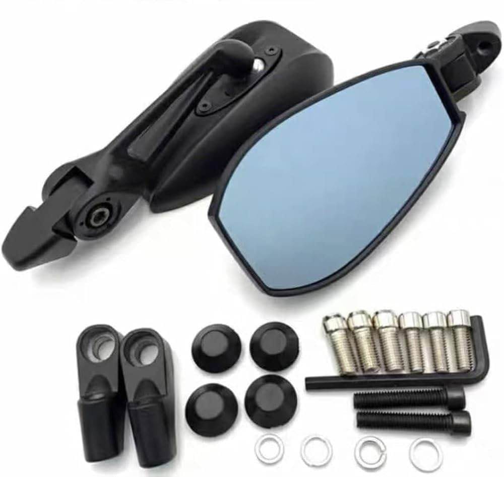Universal CNC Aluminum Motorcycle Side Rearview Mirrors HD Blue Anti-Glare Mirror Motorcycles Rear View Mirror Motor cycle Wide Angle Adjustable (NEPOLIAN MIRRON) - image 1