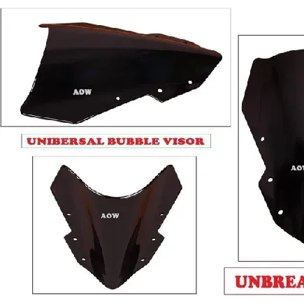 Universal Bubble Visor | World Visor Glass (Black) Universal for All Bikes - image 2