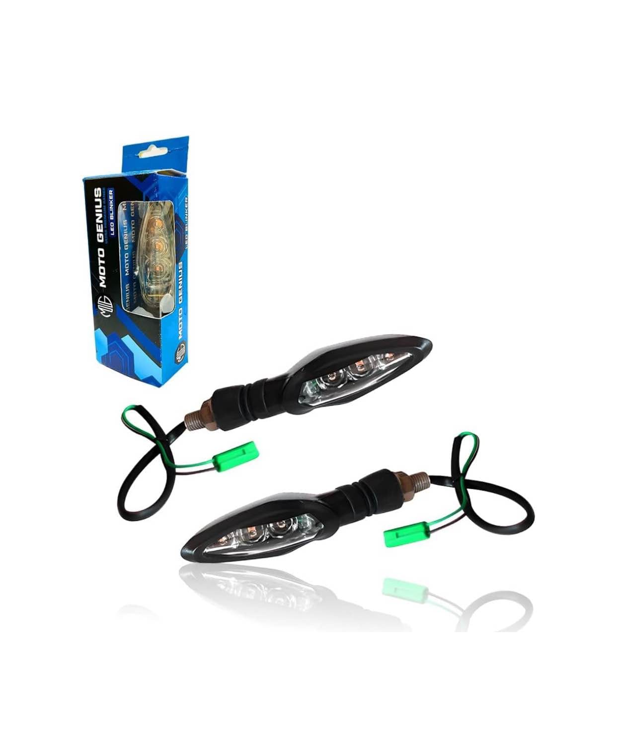 MOTO GENIUS KTM Waterproof Flexible Unbreakable Premium Silicone Rubber LED Indicator Light - High Brightness Universal Fit for All Bikes (2 Pieces)
