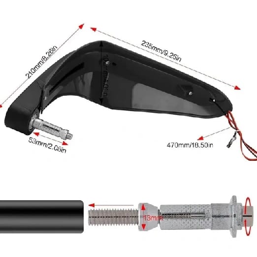 Universal Motorcycle Hand Guard with LED Indicator Light and Wind Deflector for Brake and Clutch Lever (Black) - image 3