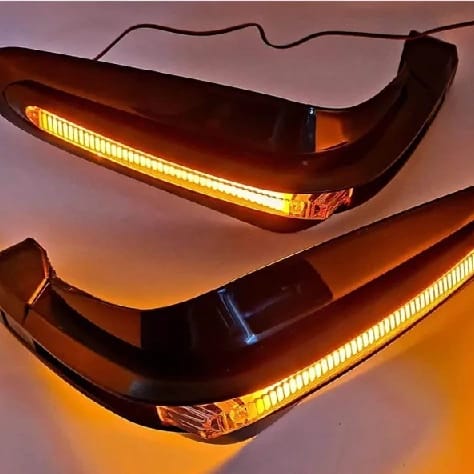 Universal Motorcycle Hand Guard with LED Indicator Light and Wind Deflector for Brake and Clutch Lever (Black) - image 4