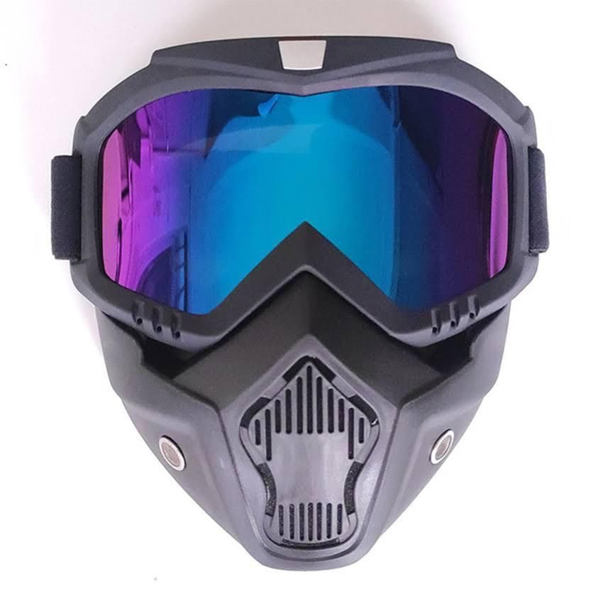 Motorcycle Goggle mask Anti Scratch UV Protective Face Mask, Bike Riding Goggles Mask With Detachable Face Mask, Adjustable Elastic Strap Goggles Mask For Helmet - image 1