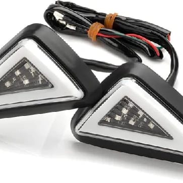 Triangle Body Indicator Light Flush LED (3 Month Warranty) Motorcycle Turn Signal Blinkers indicator Blue & Yellow - image 2