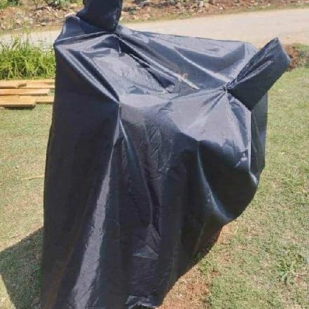 Dust and Water Proof Double Mirror Pocket Leatherite Bike Body Cover for All Bikes (Black) - image 1