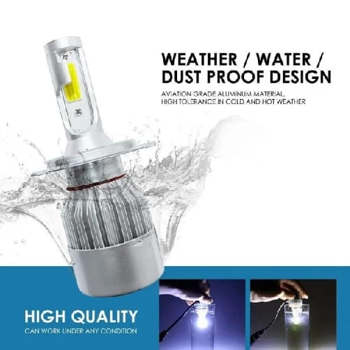 C6 12V H4 Car LED Headlight Cool White (Set of 2) - image 3