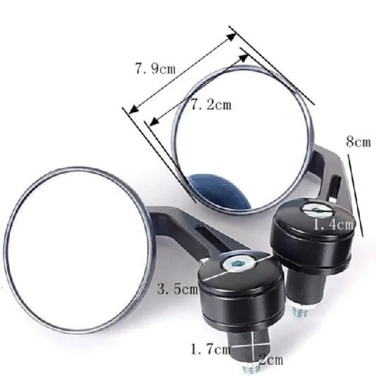 Side Handle Bar Mirror Round Black for All Bikes Motorcycles Scooters Universal Rear View Mirror - image 4