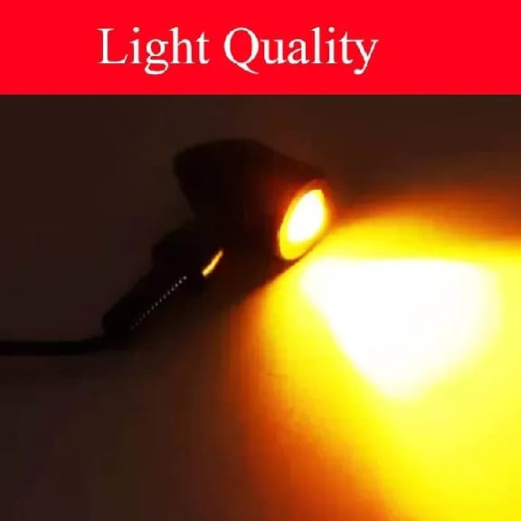 Bike Indicator Light Aluminum Bullet Shape/Jet Indicator for Bike Turn Signal Lights Motorcycle LED Blinkers Small Front Rear Indicator Compatible with Motorbike (Set of 4, Amber) - image 5