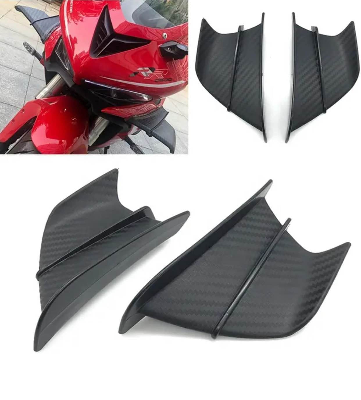 Universal Motorcycle Side Wing Mat Carbon Fiber Black Universal for All faring Bike PWW-2 - image 1