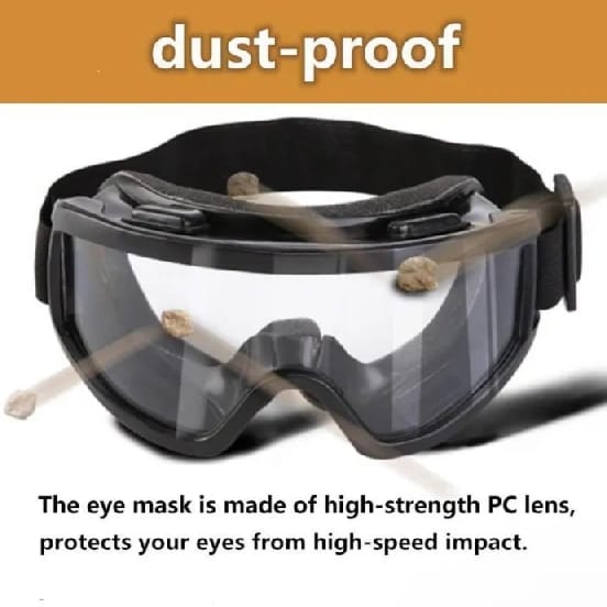 Motorcycle Racing Transparent Protective Eyewear with Adjustable Strap, UV Protection Windproof Helmet Glasses for Biking, Skiing, Snowboarding, Cycling, Off-Road - image 3