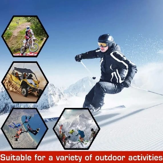 Motorcycle Racing Transparent Protective Eyewear with Adjustable Strap, UV Protection Windproof Helmet Glasses for Biking, Skiing, Snowboarding, Cycling, Off-Road - image 4