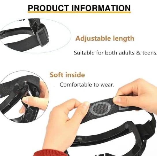 Motorcycle Racing Transparent Protective Eyewear with Adjustable Strap, UV Protection Windproof Helmet Glasses for Biking, Skiing, Snowboarding, Cycling, Off-Road - image 2