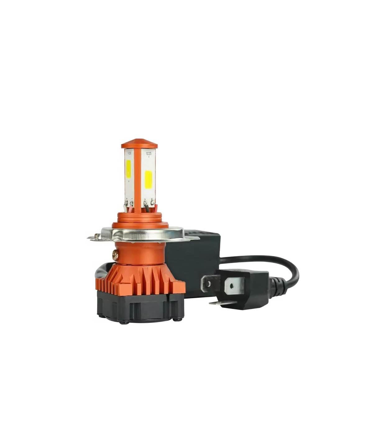 40W CYT H4 LED Front Power Headlight DC 8V-48V High Brightness Bulb with 3 Side Cobe Cooling Fan & Conversion Kit High/Low Beam Light Universal For All Bike Motorcycle Scooty (Pack of 1, White)