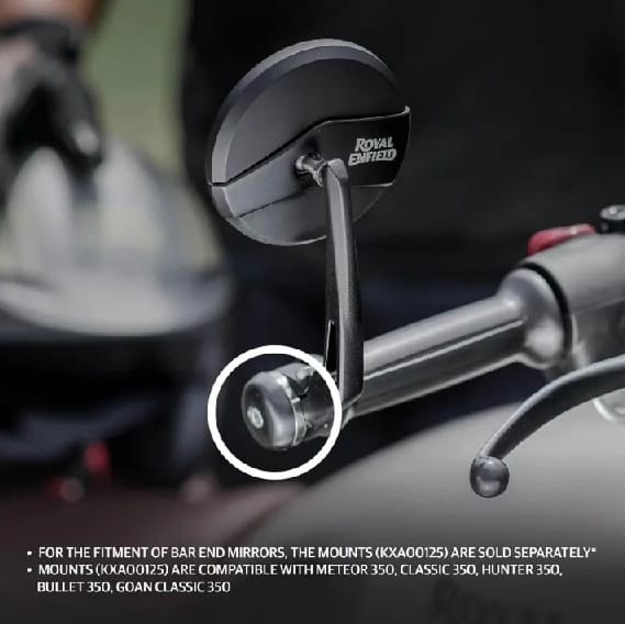Bar End Mirror For Continental Gt, Interceptor 650, Classic Reborn from Sep 2021 Onward Models, Meteor 350, Hunter 350, Guerrilla 450. - image 2