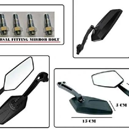 2 PCS Motorcycle Universal ABS Shell Holder KOSO Rhombus Shape Rear View Mirror - image 4