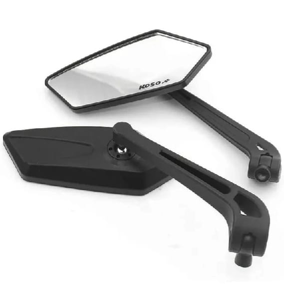 2 PCS Motorcycle Universal ABS Shell Holder KOSO Rhombus Shape Rear View Mirror - image 3