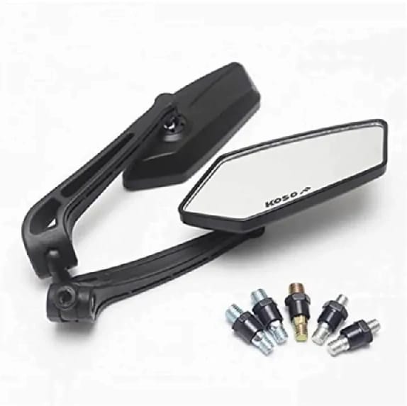 2 PCS Motorcycle Universal ABS Shell Holder KOSO Rhombus Shape Rear View Mirror - image 2