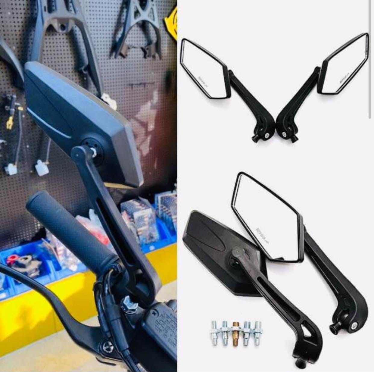 2 PCS Motorcycle Universal ABS Shell Holder KOSO Rhombus Shape Rear View Mirror - image 1