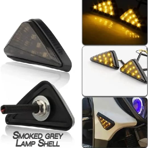 Super Quality Yellow Body Indicator Flush Mount Smoked 9 LED Turn Signal Light Bike Indicator Lights Motorcycle, 12V DC Motorcycle Indicators For CBR 150 250, YZF R15 V3 V2 (Pack Of 2, Amber) - image 3