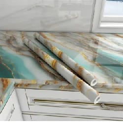 Kitchen Marble Sticker Oil Proof Waterproof Paper Backsplash Sticker Roll Stove Cabinet Liner DéCor Self Adhesive Wallpapers (5cm) - image 2
