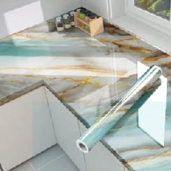Kitchen Marble Sticker Oil Proof Waterproof Paper Backsplash Sticker Roll Stove Cabinet Liner DéCor Self Adhesive Wallpapers (5cm) - image 1
