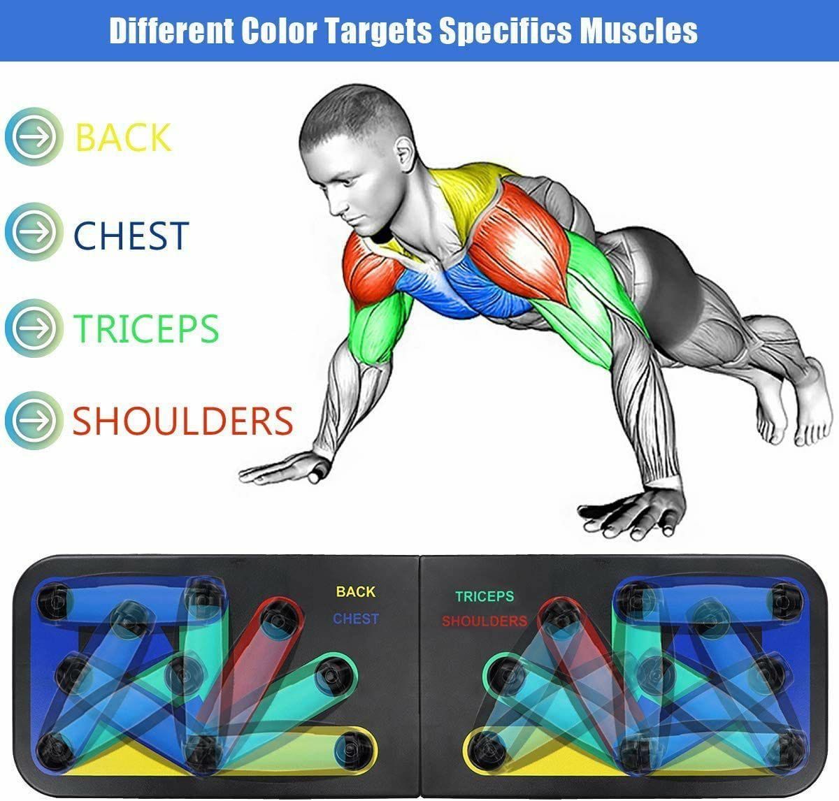 12 in 1 Push Up Board Foldable Fitness Equipment Multi-Function Push Up Rack Core Strength Muscle Training Equipment - image 4