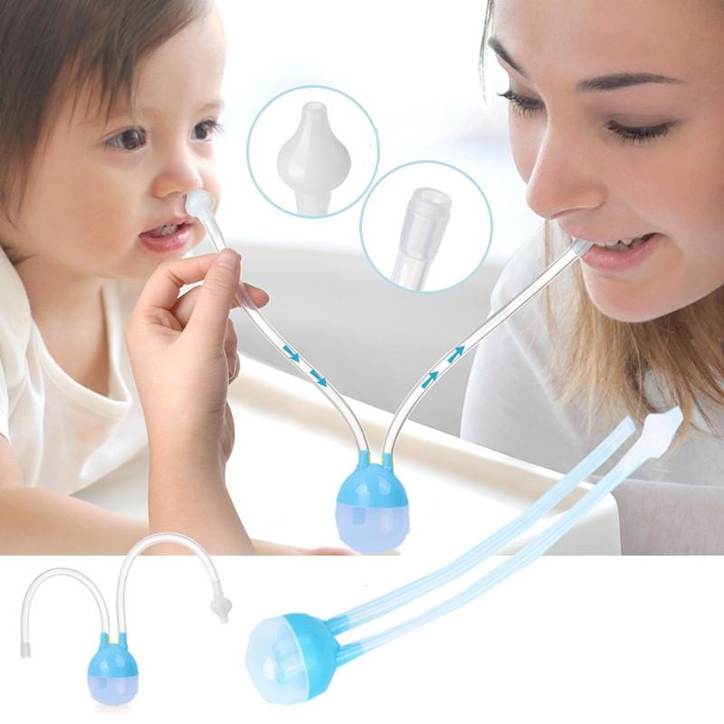 Easy-Use Soft Silicone Baby Nasal Aspirator with Backflow Protection - Assorted Colors - image 2