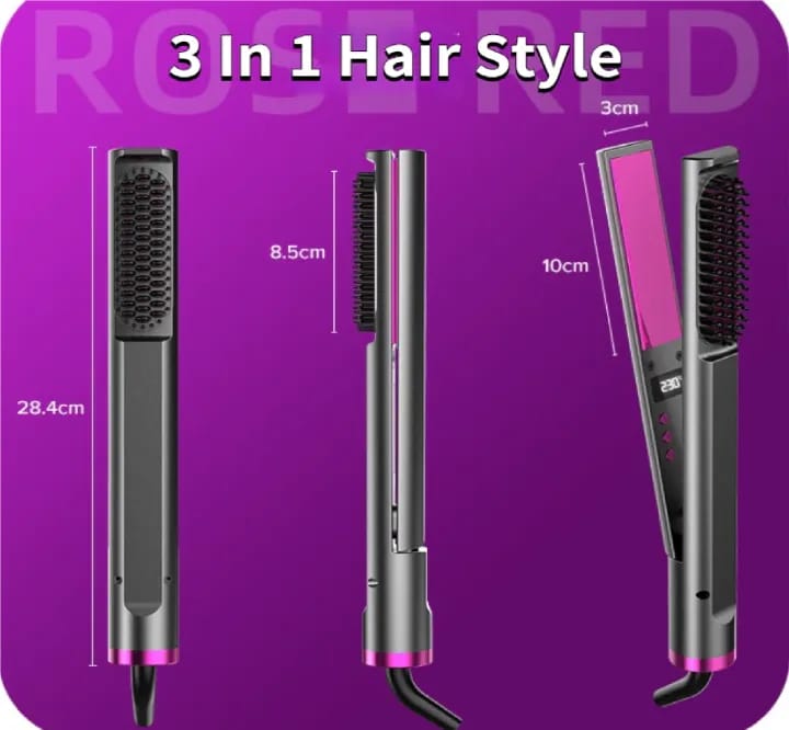 InstantHeat 3-in-1 Hair Styling Tool - Quick Straightener/Curler with Digital LED Display and Anti-Scald Technology - image 3