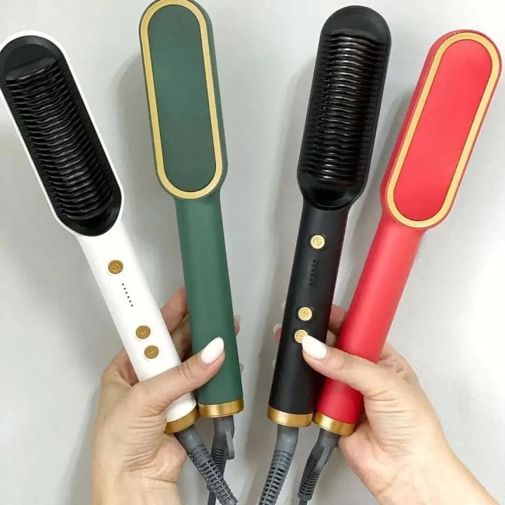 Straightening Heat Comb Tourmaline Ceramic Multifunctional Hair Straightener Brush Bigudi Straightener Brush Styling Tools - image 3