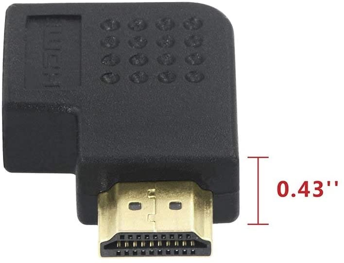 HDMI Port Saver RIGHT ANGLE 90 Degree – HDMI Male to Female Adapter – Vertical Flat Left - image 3