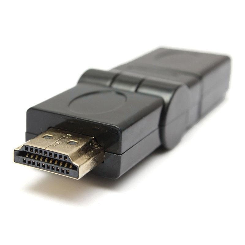 360 Degree Rotation Swivel Hdmi Male To Hdmi Female Adjustable Adapter Mf- Black - image 2