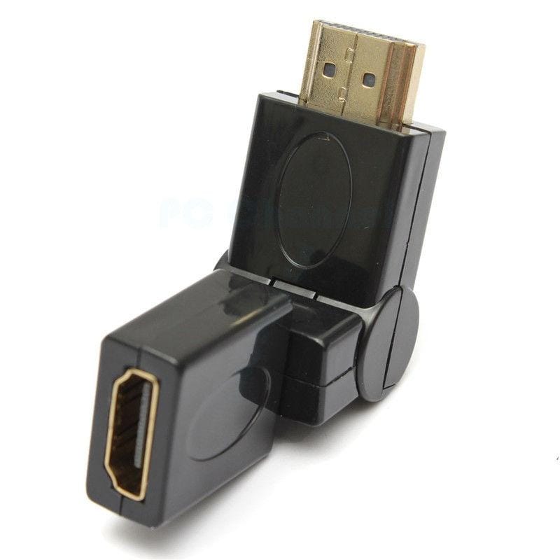 360 Degree Rotation Swivel Hdmi Male To Hdmi Female Adjustable Adapter Mf- Black - image 3