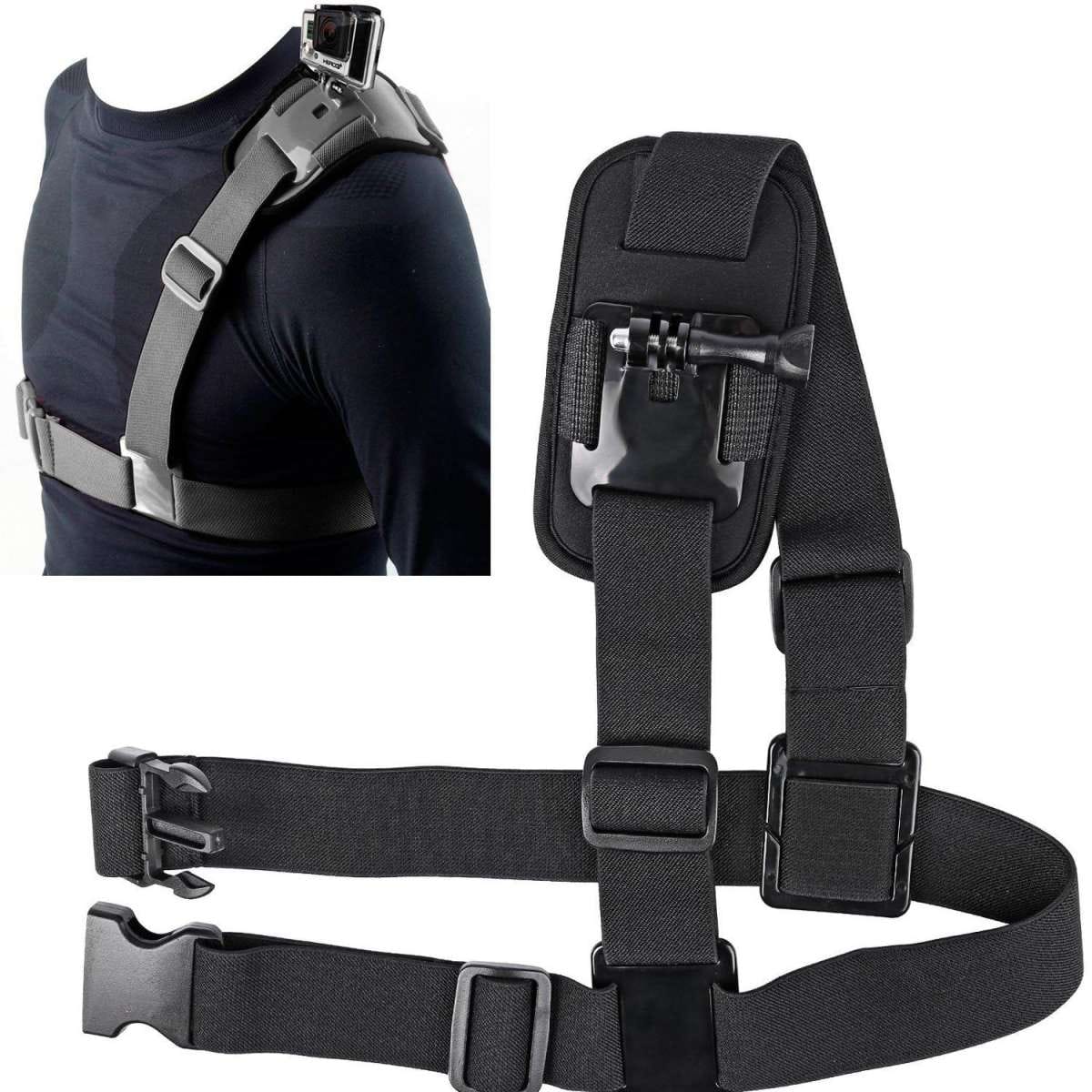 Adjustable Single Shoulder Chest Mount Harness Chesty Strap For Gopro Akaso/Apeman/Pictek/Dbpower / Wimius/Lightdow/Cymas Action Camera Accessories - image 1