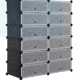 Cube Shoe Rack Wardrobe Box Storage Closet Organizer Cabinet With Doors - image 3