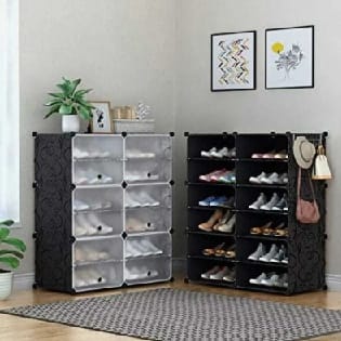 Cube Shoe Rack Wardrobe Box Storage Closet Organizer Cabinet With Doors - image 2