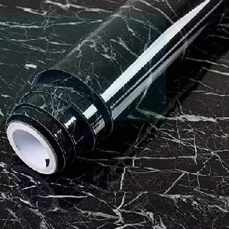 3m Kitchen Marble Sticker Oil Proof Waterproof Paper Backsplash Sticker Roll Stove Cabinet Liner DéCor Self Adhesive Wallpapers ( Black ) - image 2