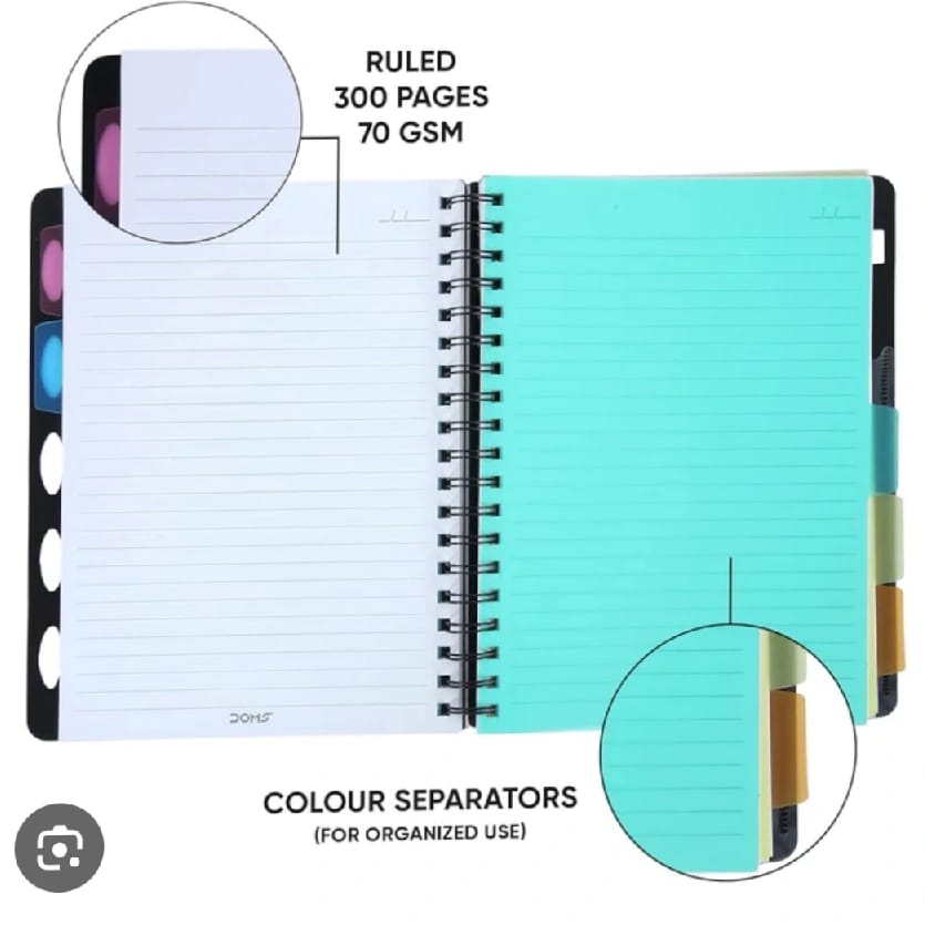 5 subject Doms Notebook A5 Size 300 Pages 70 Gsm Paper Single Pc - image 1