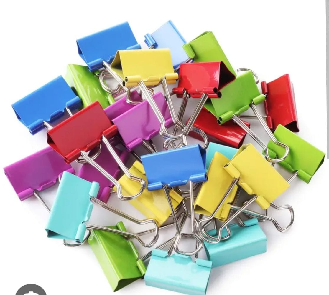 Binder Clips Colourful 25 Mm Comix Brand 48 Pcs In A Box