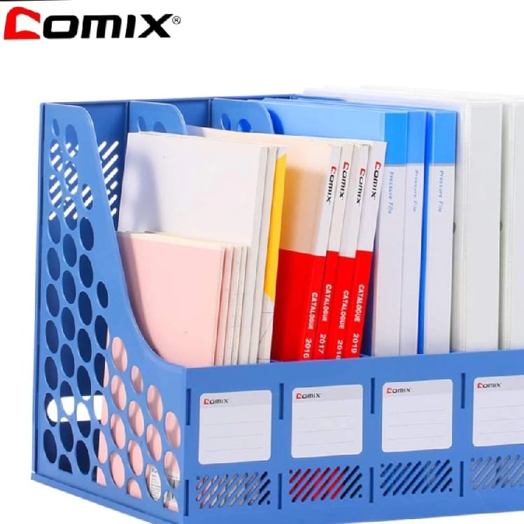 COMIX 4 Compartments Desktop File Book Magazine Sorter Holder Organizer - image 2